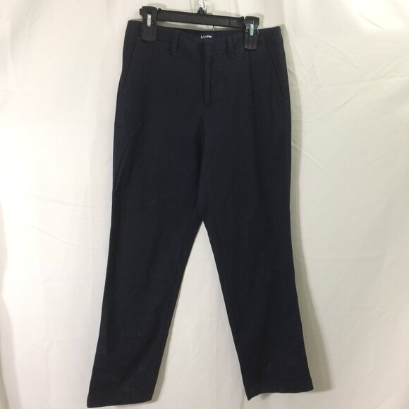 Lands End Womens Pants Black Cotton Stretch Front Slash Pockets Straight Leg 8 - Picture 1 of 4